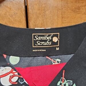 Healing Hands Sanibel Scrubs Black and Red Top